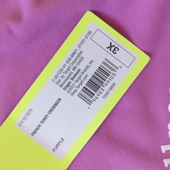 NWT All in Motion French Terry Crew Neck Sweatshirt Plus 3X Purple Thumb Holes - Picture 3 of 16